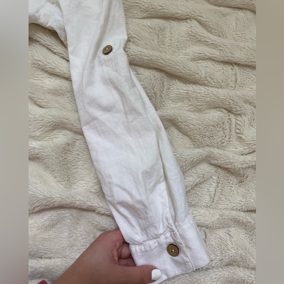 ZARA collared Linen blend Mini Shirt button-up long-sleeve Dress XS - Picture 7 of 9